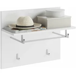 Linus Wandgarderobe 2 Kleiderhaken weiß.