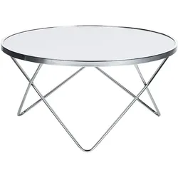 Couchtisch weiß / silber ⌀ 80 cm MERIDIAN II