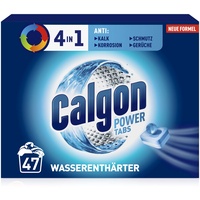 Calgon 4-in-1 Power Tabs – Wasserenthärter gegen Kalkablagerungen, Schmutz und Korrosion in der Waschmaschine – Beugt unangenehmen Gerüchen vor – 1 x 47 Tabs