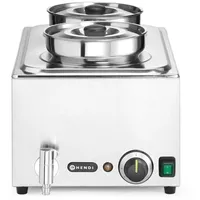 HENDI Set: Ranger Bain-Marie + 2 4L-Behälter mit Deckel, HENDI, 8L, 220-240V/1000W, 604x332x(H)315mm