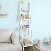 SoBuy Wandregal Badregal Leiterregal Standregal Bücherregal Weiß FRG101-W