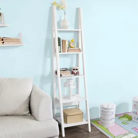 SoBuy Wandregal Badregal Leiterregal Standregal Bücherregal Weiß FRG101-W