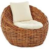 Beliani Rattanstuhl, Natur, Naturmaterialien, 97x80x55 cm, Gartenmöbel, Gartenstühle, Gartenstühle