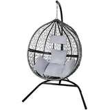 Monstershop Polyrattan Hängesessel Schwarz