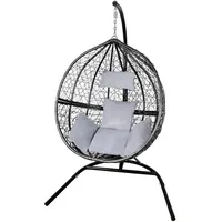 MonsterShop Polyrattan Hängesessel Schwarz