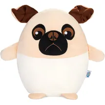 squishbrubies Max der Mops - 35 cm Kuscheltier - Superweiches Plüsch Stofftier Hund zum Kuscheln, Verschenken und Sammeln - Beige/Braun