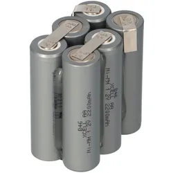 Akkupack 7,2V 2200mAh Mignon Industrie-Akkus NiMH mit Lötfahne FlatTop
