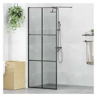 vidaXL Walk-in Duschwand 80 x 195 cm Gehärtetes Glas schwarz