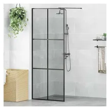 vidaXL Walk-in Duschwand 80 x 195 cm Gehärtetes Glas schwarz