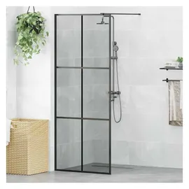 vidaXL Walk-in Duschwand 80 x 195 cm Gehärtetes Glas schwarz