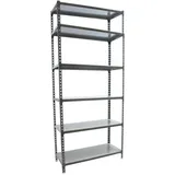 simonclick SimonRack Metallregal, 2500x800x500 mm, 6 Ebenen, Metallboden, 180 kg Biegepunkt, Anthrazit/Verzinkt - Simonclick