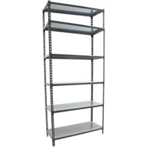 simonclick SimonRack Metallregal, 2500x800x500 mm, 6 Ebenen, Metallboden, 180 kg Biegepunkt, Anthrazit/Verzinkt - Simonclick
