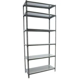 simonclick SimonRack Metallregal, 2500x800x500 mm, 6 Ebenen, Metallboden, 180 kg Biegepunkt, Anthrazit/Verzinkt - Simonclick