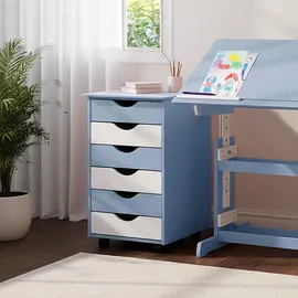 Tectake Rollcontainer 65 x 40 x 36 cm blau