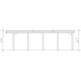 SKANHOLZ Carport Friesland 3,14 x 7,08 m nussbaum inkl. Pfostenanker