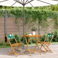 vidaXL 3-tlg. Bistro-Set Blattmuster Stoff und Massivholz