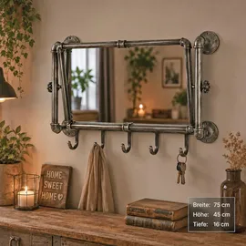 Haku-Möbel Wandgarderobe Pipe Anthrazit