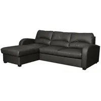 Ecksofa Milo Leder Grau Dunkelgrau