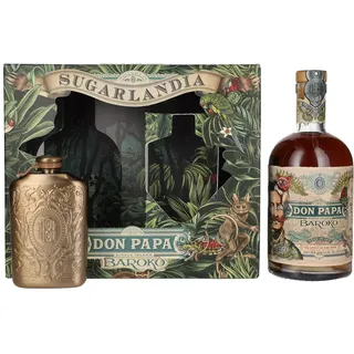 Don Papa BAROKO 40% Vol. 0,7l in Geschenkbox mit Hip Flask