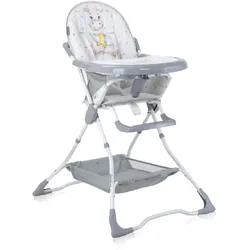 Lorelli Kinderhochstuhl Bonbon Bechervertiefung, klappbar, doppelter Tisch, Korb grau beige