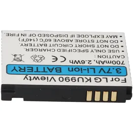 AccuCell Akku passend für LG KU990 Viewty, HB620T, Li-Ion, 3,7V, 700mAh, 2,6Wh