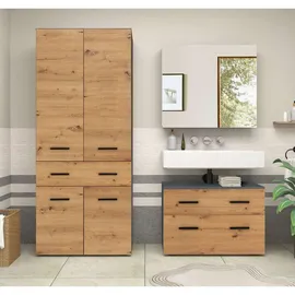 INOSIGN Skara Hochschrank 76 x 35 x 180 cm grau
