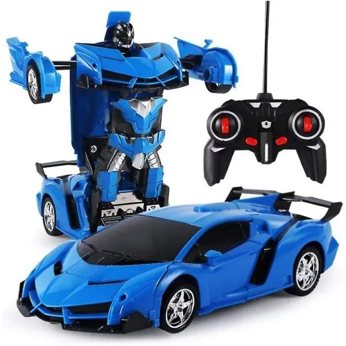 Voiture télécommandée - Transformers Robots in Disguise - Robot 2 en 1 - Bleu - Intérieur - Mixte - Enfant