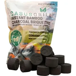 CASUSGRILL Grillkohle-Briketts aus Bambus natürliche Materialien Grillbriketts
