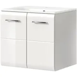 inn.furn Waschtisch-Unterschrank 2-türig 60 x 55 x 46 cm Weiß Hochglanz