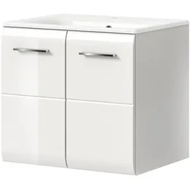 inn.furn Waschtisch-Unterschrank 2-türig 60 x 55 x 46 cm Weiß Hochglanz