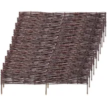 Kadax - Palisade aus Weide, Natürlicher Weidenzaun, 5 Stück, 120x30cm