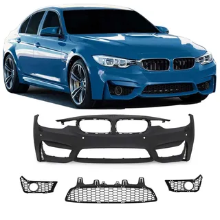 JOM Stoßstange vorne kompatibel mit BMW F30 inkl. LCI 2011-2019 SRA + PDC Schwarz