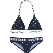 s.Oliver Triangel-Bikini Audrey Punkte-Streifen-Mix Blau 146/152