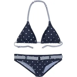 s.Oliver Triangel-Bikini Audrey Punkte-Streifen-Mix Blau 146/152