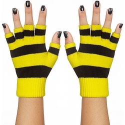 Strick-Handschuhe, gelb/schwarz