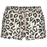 LASCANA Damen Schlafshorts ecru-nougat-schwarz Gr.36/38