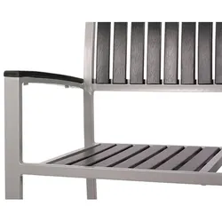 pemora Armlehnstuhl Outdoor Terrassenstuhl Balkonstuhl stapelbar Leisten in Teakholzoptik TIMOR anthrazit
