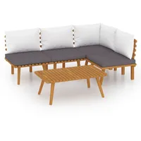 vidaXL 5-tlg Garten-Lounge-Set mit Kissen Massivholz Akazie