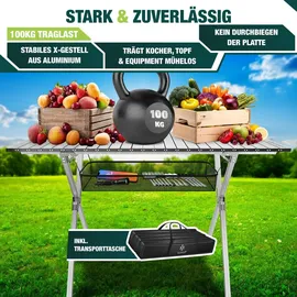 Kesser Campingtisch faltbar Silber