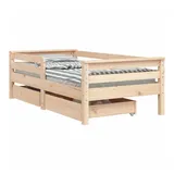 vidaXL Kinderbett Hausbett 70 x 140 cm Kiefer massiv braun