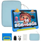 BUFO 10 Zoll Android 14, 8(3+5)GB+64GB, Elternkontrolle, langlebig Kinder Tablet (10", 64 GB, Android 14, mit Kindersicherung APP, Augenschutz-Display, robuste) blau