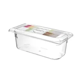 HENDI Eiscremebehälter, geeignet für den Einsatz in Eistheken und Tiefkühlschränken, Eiscreme, Eisbehälter, 5L, 360x165x(H) 120mm, Polycarbonat, Transparent