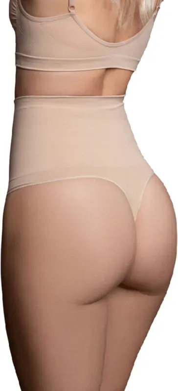 BYE-BRA  Nahtloser Gürtel-Stil Tanga - Beige / M