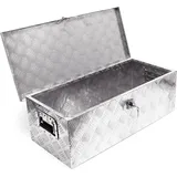 Wiltec Werkzeugbox Alu 76x32x24,5 cm Silberfarbene Transportbox, Werkzeugkiste Alubox