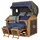 Mr. Deko Strandkorb Komplettset - bene living - Borkum XL Teak - PE grau - Modell 595 - inkl. Liftersystem