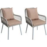 Proregal Gartenstuhl Aluminium Grau 2er Set