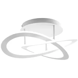 Yara moderne LED-Deckenleuchte 40W dimmbar 4000K warmes Licht, weißes Aluminium-Ringdesign 60x17cm, 1900lm, integrierte LED IP20