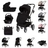 Chipolino 3 in 1 Kombikinderwagen Linea, Sportsitz, i-Size Babyschale, Babywanne schwarz