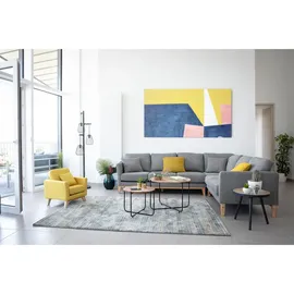 miliboo Eckcouch Stoff 5-6 Plätze Silber