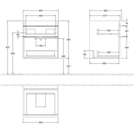 Villeroy & Boch Venticello Waschtischunterschrank 2 Auszüge, A92301VN,